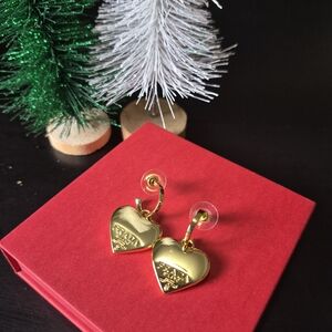 Prada Gold Heart Earrings